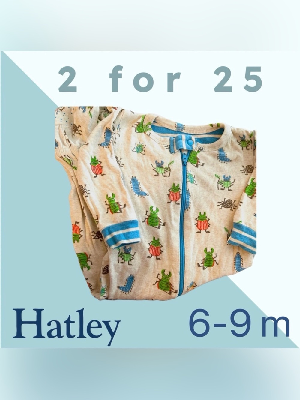 🌙 2/25$ 🇨🇦👍GUC HATLEY |6m | Unisex Baby PJ Sleeper bug 🌳 💕💕